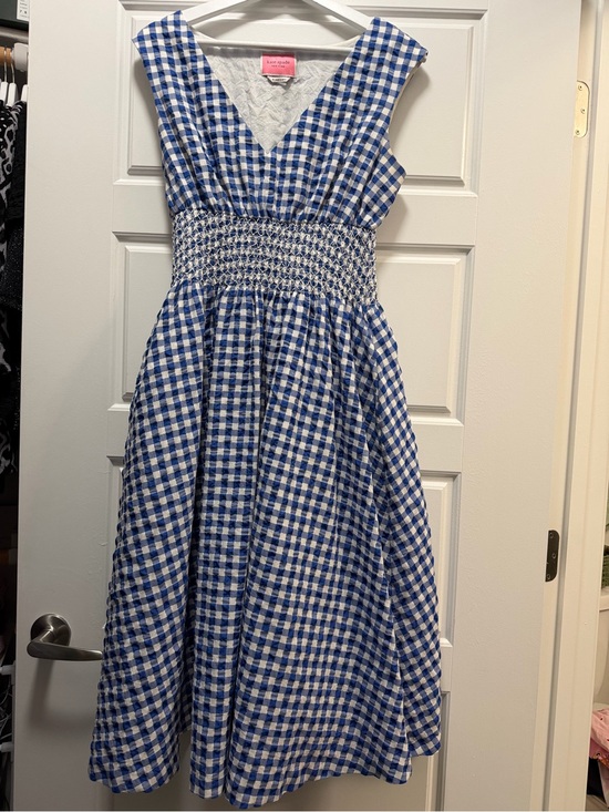 kate spade Dresses & Skirts - kate spade Blue and White Gingham Smocked Waist Dress